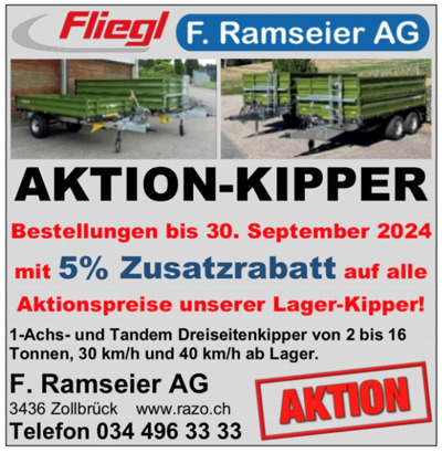 3-Seiten Kipper Fliegl AKTION von 2 bis 16 Tonnen