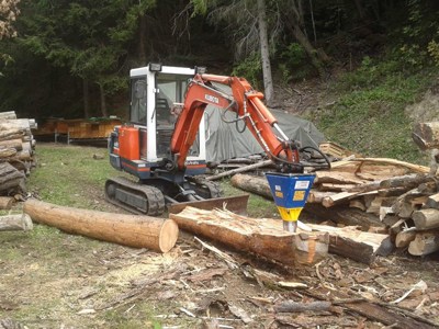 Kegelspalter an Bagger und andere, Baggerspalter, Fendeuse à cône