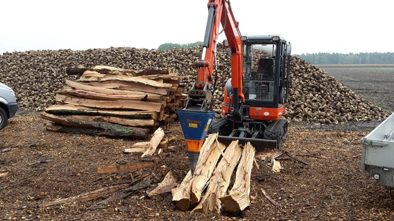 Kegelspalter an Bagger und andere, Baggerspalter, Fendeuse à cône