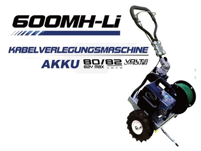 Akku Kabelverlegemaschine für Mähroboter Portable Winch PWM600MH-Li / Aktion