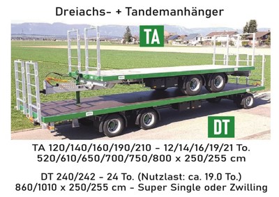 BECK - DT + TA | Dreiachs- und Tandem-Transportanhänger | Remorques de transport à trois essieux et