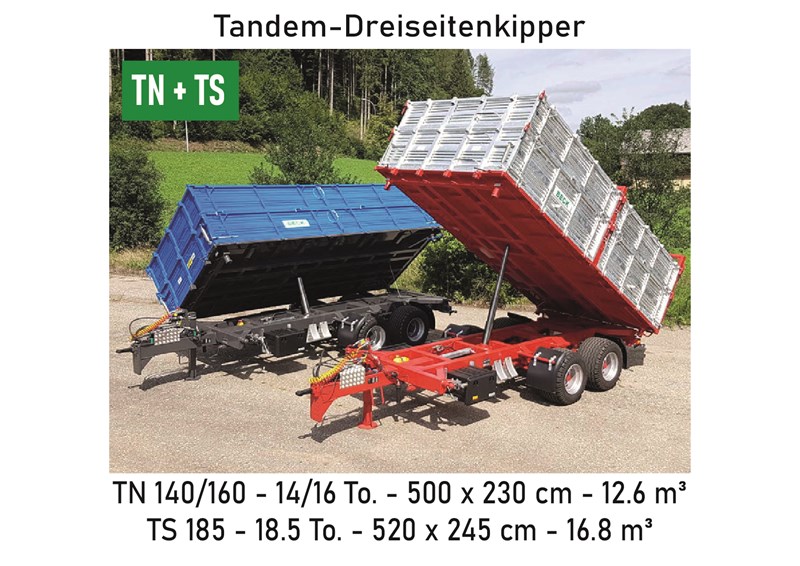 BECK - TN + TS | Tandem-Dreiseitenkipper | Remorque tandem basculante