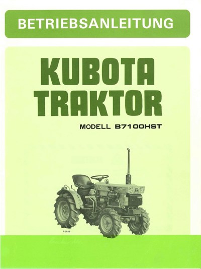 Kubota, B7100 HST Bedienungsanleitung D