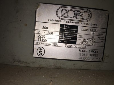 Boiler électrique 300 lt inox