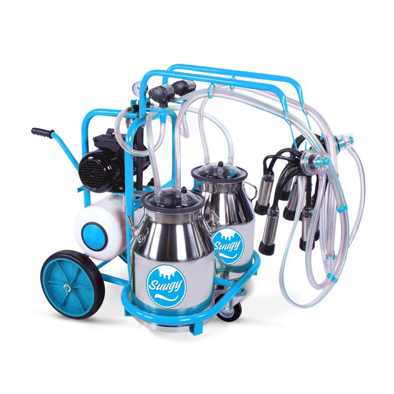 Produktbild von 2L Elektrische Ziegenmelkmaschine – Doppelmotor, Vakuumpumpe, 16 Cm Melkkopf, PC-Material, Reinigungsbürste – Für Kühe, Ziegen & Schafe