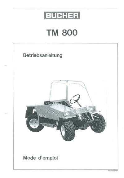 Bucher, TM 800 Bedienungsanleitung
