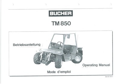 Bucher, TM 850 Bedienungsanleitung