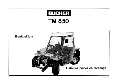 Bucher, TM 850 Ersatzteilliste