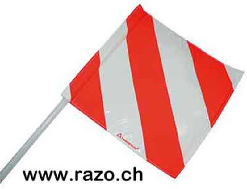 Warnflagge (rot - weiss) mit Kunststoffstab für Schneepflug Schmidt -  Beilhack